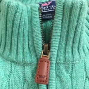 VINEYARD VINES MENS Cashmere Cable 1/4-Zip Sweater